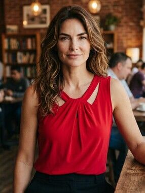 Nine West Twist Knot Cut-Out Sleeveless Blouse